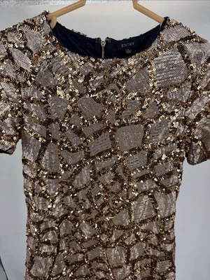 Entry Rose Gold Sequin mini dress S party event HOCO holiday thumbnail 6