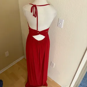 MISA LOS ANGELES Ever Maxi Dress‎ Red Halter Size Small thumbnail 4