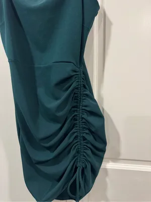 Windsor Dark Green Ruched Spaghetti Strap Mini Dress thumbnail 2