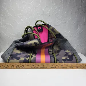 Haute Shore Camo Neoprene Tote Bag Pink Orange Stripe w/ Cosmetic Bag Gym Beach thumbnail 16