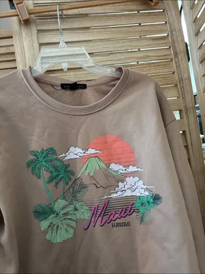 Social Scene Tropical Graphic Sweatshirt - Maui Hawaii Large thumbnail 2