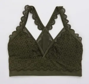 LAST PRICE🍒🤍 AERIE military green lace bralette ✨ thumbnail 2