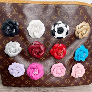 Camellia Flower Vegan Leather Magnetic Bag Charm thumbnail 9