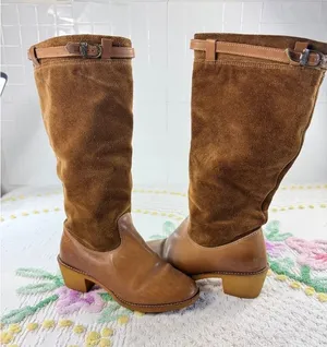 Zodiac‎ USA Women's Brown Suede Leather Tall Boots Size 8 M thumbnail 1