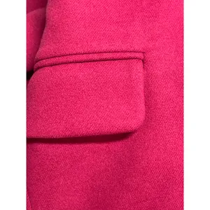 Banana Republic Pink Wool Notched Collar Long Sleeve Walker Pea Coat Jacket Sz S thumbnail 5