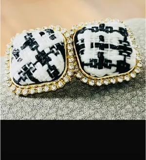 Anthropologie checkered vintage earrings thumbnail 2