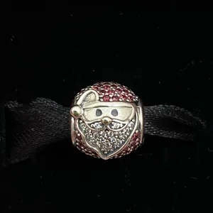 Authentic Pandora Sparkling Jolly Santa Red/Clear CZ Christmas Holiday Charm thumbnail 6