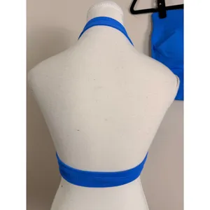 DFYNE Impact Halter Sports Bra and Scrunch Shorts Set Cobalt Blue XS thumbnail 4