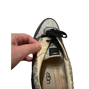 UGG Deaven‎ Woven Leather Sneakers Women's Size 8.5 Black Gray Casual Comfort thumbnail 9