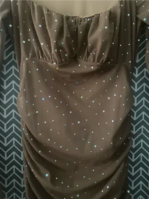 New Without Tag Long Sleeve Ruched Maxi Evening Dress with Sparkle Accents Size thumbnail 3