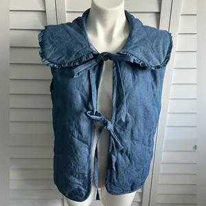 In the beginning | quilted tie denim vest thumbnail 4