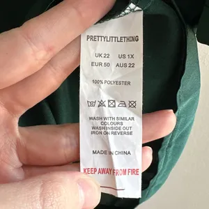 PrettyLittleThing The Emerald Green Satin Long Sleeve Wrap Dress, Size 1X thumbnail 9