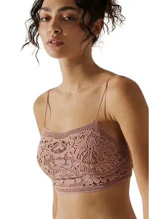 Free People FP One Lyra Bralette Crochet Lace Floral Small Boho Festival thumbnail 1