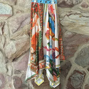 Commense Printed Handkerchief Hem Skirt size medium Blue thumbnail 3