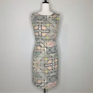 Forever 21 Geometric Print Sheath Dress, Sz Large thumbnail 3