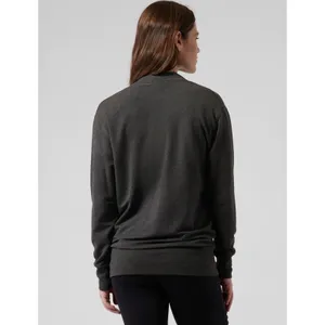 Athleta Purana Wrap Sweatshirt M Grey Tencel Modal‎ Crossover V-Neck Pullover thumbnail 2