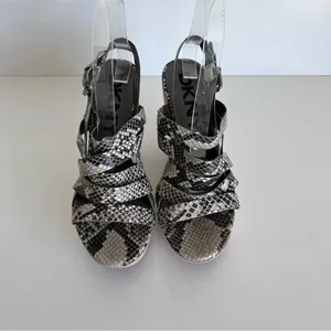 Dknyc Nikki Reptile Leather Platform Wedge‎ Shoes thumbnail 2
