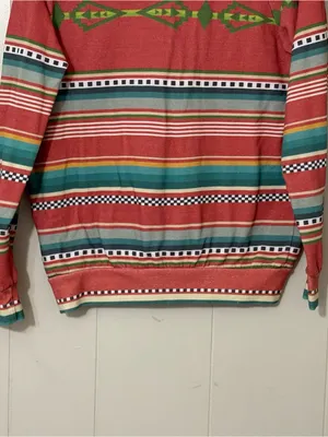 Aviator Nation Tulum Bolt Stitch Serape Sweatshirt Medium Pink Western Pullover thumbnail 14