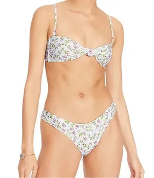 NWT J. Crew Floral Curved Waist Cheeky Bikini Swim Bathing Suit Bottom Small thumbnail 1