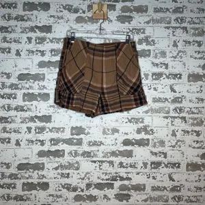 Aerie | women brown plaid shorts thumbnail 4