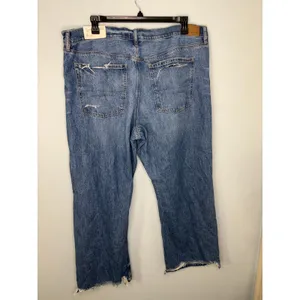 American Eagle Ex-Boyfriend Jeans Distressed 20 35W Low Rise Stretch Waistband thumbnail 2