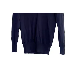 J.Crew Long Sleeve Soft Cotton V Neck Rib Hems Sweater Lightweight XS Navy Blue thumbnail 3