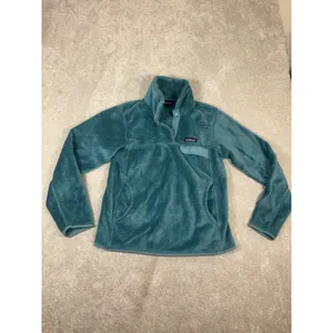 Patagonia‎ Re-Tool Snap-T Fleece Pullover Teal Green Women's Sz S thumbnail 3