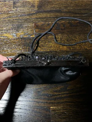 Lancôme Vintage Black Sequin and Beaded Evening Bag/Clutch with Crossbody Strap thumbnail 6