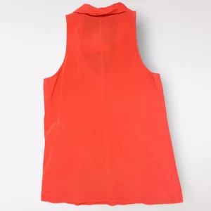 Theory‎ Women’s Red Silk Pleated Scoop neck business casual blouse Size P thumbnail 3