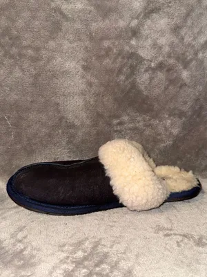 UGG Australia Suede Shearling Lined Slide Slippers Dark Brown Size 8 thumbnail 8