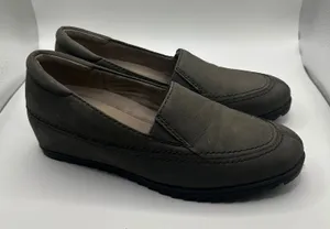 Naturalizer N5 Contour Womens 8M Grey Leather Slip On Wedge Loafers Shoes thumbnail 1