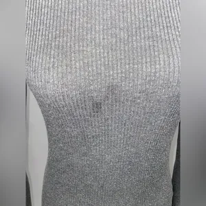 Turtleneck Sweater Grey Rib Knit Large Ambiance Apparel Stretch Top thumbnail 12