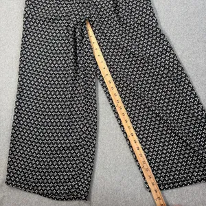 MAX STUDIO Women's Small Black White Pink Patterned Wide Leg Pants Pockets thumbnail 3