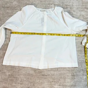 Universal Threads Women’s Large White Cotton Long Sleeve Blouse Top Office New thumbnail 2