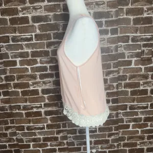 Liberty Love Spaghetti Tank Top Women’s Medium Pink White Lace 100% Polyester thumbnail 3