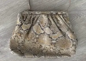 Free People Echo Leather Snake Print Clutch Crossbody Bag thumbnail 3