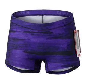 New Balance Womens Purple Black Print VB Compression Shorts WFS2156Z Medium NEW thumbnail 1