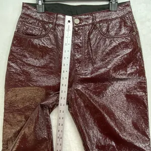 ASOS Jeans Womens 32x32 Oxblood‎ Vinyl Mid Rise 90's Straight Leg thumbnail 4