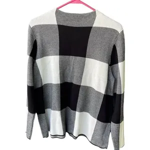 J. Jill size M Colton mock turtleneck big checked sweater. thumbnail 2