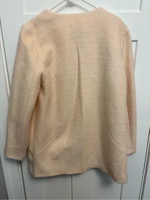 Metaphor Women's Asymmetric Zip Wool-Blend Coat in Light Blush thumbnail 4