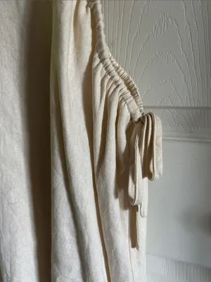 1.State Womens Linen Cut Out Tie Detail Scoop Neck‎ Mini Dress in Oatmeal Sz Med thumbnail 6