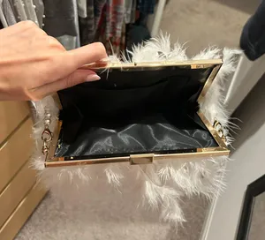 Feather And Pearl Handbag White thumbnail 2