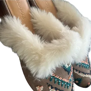 Soludos Sedona Mule Anthropologie Mules with White Faux Fur size 6.5 thumbnail 2