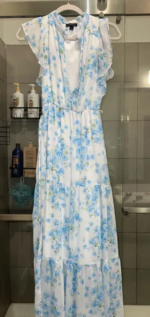 Long Floral Dress White Size XS thumbnail 1