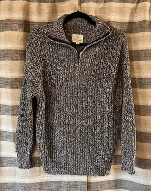 Offline By Aerie Multi Color Marled Knit Quarter Zip Pullover Size Small‎ thumbnail 1