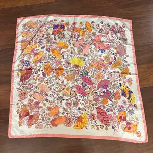100% Silk Scarf Pink thumbnail 2