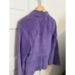 Vintage Brandon Thomas Purple Suede Leather Jacket Womens Medium VTG Blazer thumbnail 4