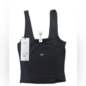 Alo Yoga Black Precision Tank + High-Waist Airlift Legging Set Sz S NWT $202 thumbnail 5