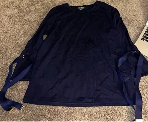 Ralph Lauren navy blue long sleeve top thumbnail 1
