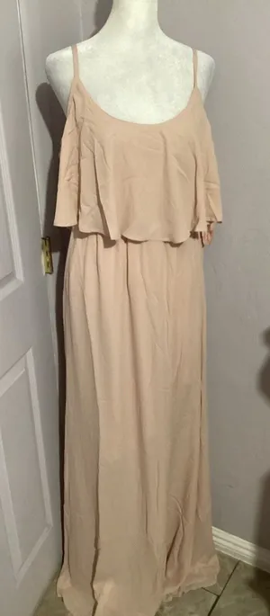 Show Me Your Mumu Caitlin Ruffle Maxi Dress Dusty Blush Pink thumbnail 1